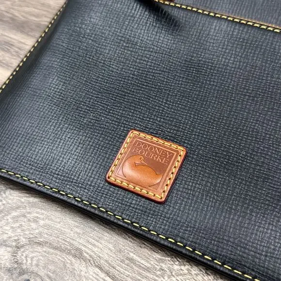 Dooney & Bourke Triple Zip Crossbody Bag Purse Black Leather - Picture 4 of 11